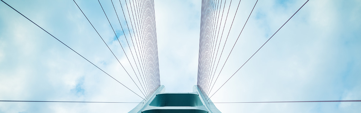 blue sky reflecting on skyscrapers